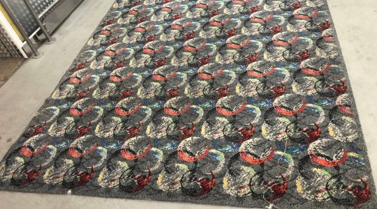 AXMINSTER MID CENTURY SPACE AGE USED RUG