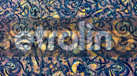 ABSTRACT SQUIGGLES USED VINTAGE CARPET