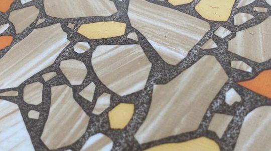 AMBER & CREAM VINTAGE LINO PIECE