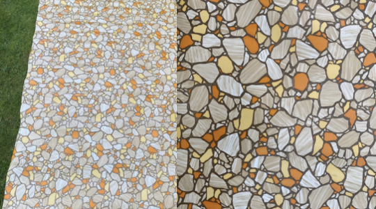 AMBER & CREAM VINTAGE LINO PIECE