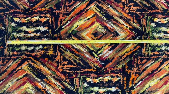 Mid 1970s Geometric Psychedelic Wool Carpet